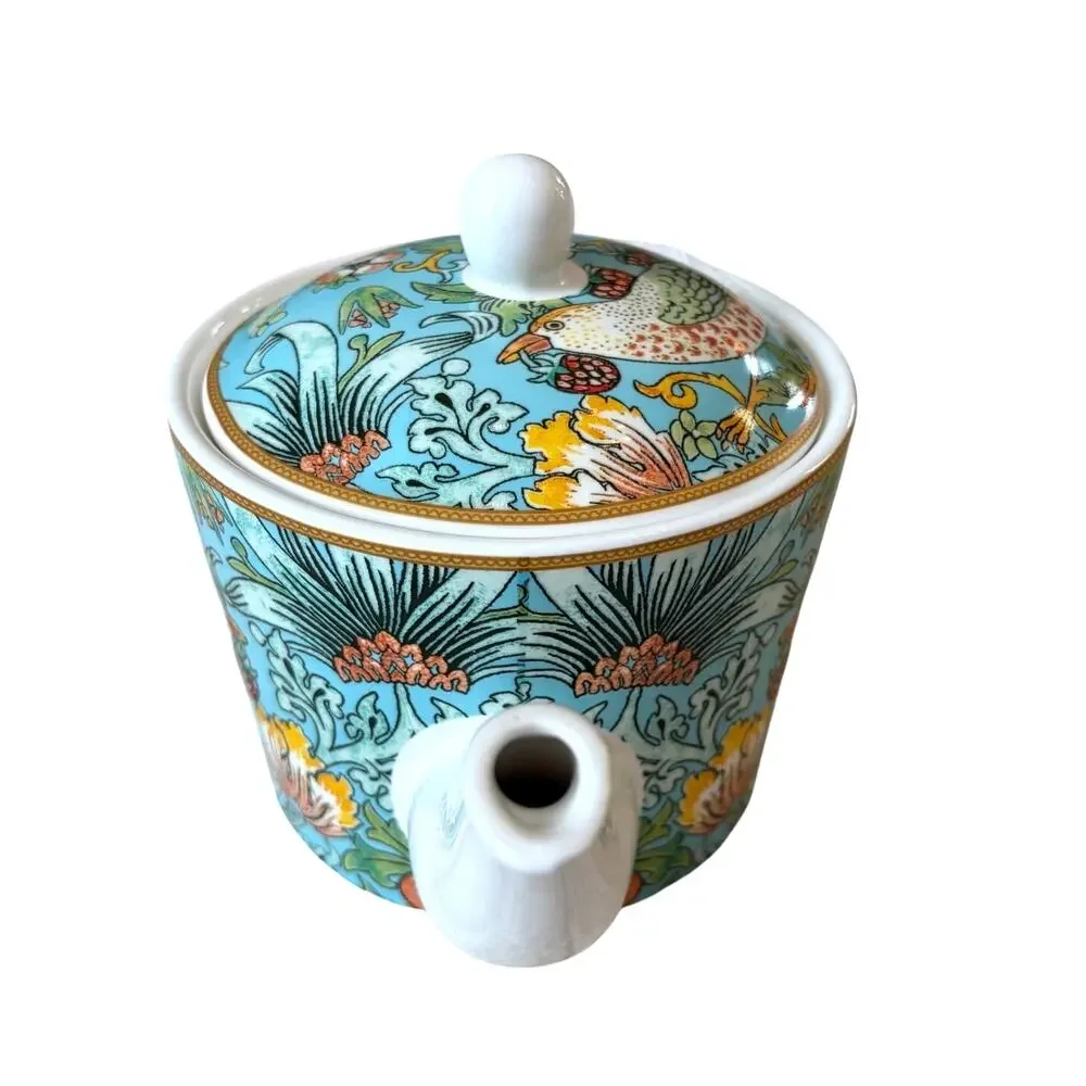 William Morris Strawberry Thief Fine Porcelain Teapot NEW